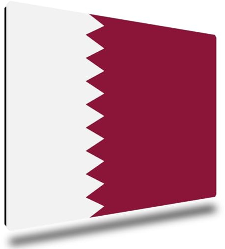 TRIOSK Kühlschrankmagnete Länderflaggen Magnet Flagge Katar Reise Souvenir Geschenk für Reiseliebhaber Weltenbummler Kühlschrank stark eckig groß 85x55 mm