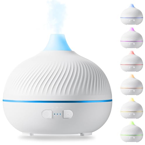 Essential Oil Diffusers, 180ml Aroma Diffuser Kabellos für Ätherische Öle, RGB-7 Bunt Raumduft Diffuser mit 1h/3h/6h Timer, USB Raumdiffuser BPA-Frei, für Schlafzimmer Büro Spa (B)