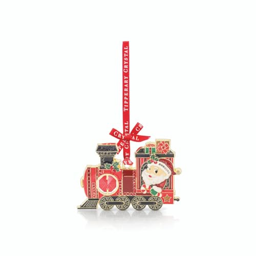 Tipperary Crystal Polar Express Gem Christmas Decoration – Festive Red Train Ornament with Sparkling Crystals