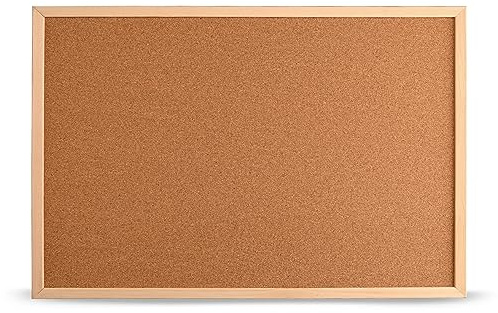 MG Design Pinnwand in Natural Holzrahmen 100 x 150 cm – Korktafel für Notizen, Fotos und Pläne für Zuhause, Büro und Schule