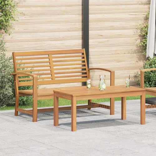 Frdhee Garten Lounge, Garten-Sofa-Set Natur Teak-Massivholz Patio Möbel Sets für Garten, Hinterhof, Veranda