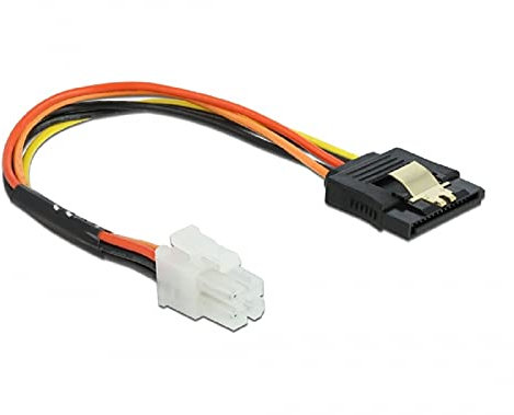 Delock Kabel P4 4 Pin Stecker > SATA 15 Pin Buchse 20 cm