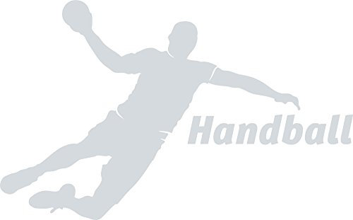 GRAZDesign Wandtattoo Handball Kinderzimmer | Wandaufkleber Teenager Sportler Spieler | Wandsticker Turnhalle Sport Jugendzimmer - 91x57cm / 072 hellgrau