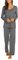 MAXMODA Pigiama Donna Invernale Lungo Pigiami Due Pezzi Maniche Lunghe Pajama Set, Grigio, S