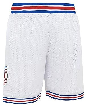 CNALLAR Herren Basketball-Shorts, Space Movie Basketball-Shorts, Weiß/Schwarz, weiß, M
