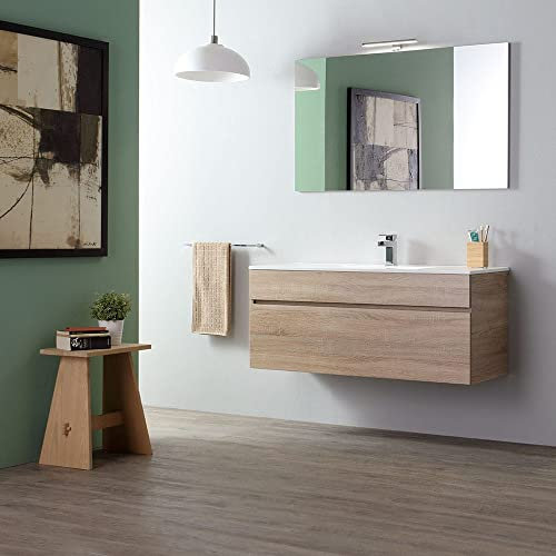 Kiamami Valentina Mobile arredo bagno 120 cm in quercia naturale sospeso | Sole