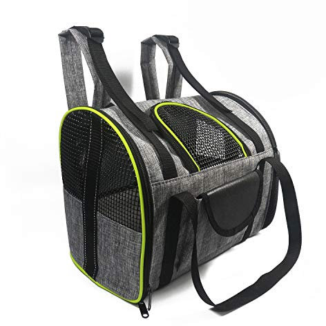 PETCUTE Hundetasche für Kleine Hunde Katzen Hundetragetasche Leicht Tragetasche Hund Katzenbox Flugzeug Handgepäck Grün