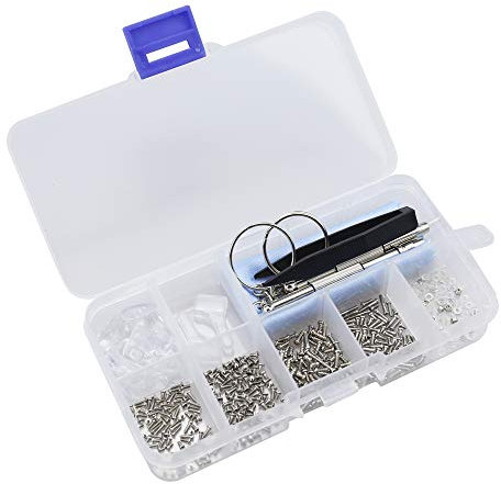 BiBiFly Eyeglasses/Glasses/Spectacles Repair Tool Kit Set with Tiny Screws Nut and Silicone Nose Pads Assortment and Tweezer Micro Screwdriver and Glasses Cloth