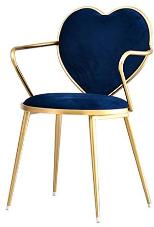 Nordic Makeup Chair Metallbeine, ergonomisch geformter Coffee Side Chair, gepolsterter Lounge Dining Chair aus Flanellstoff, für Büro/Empfang/Wohnzimmer/Patio/Terrasse/Küche