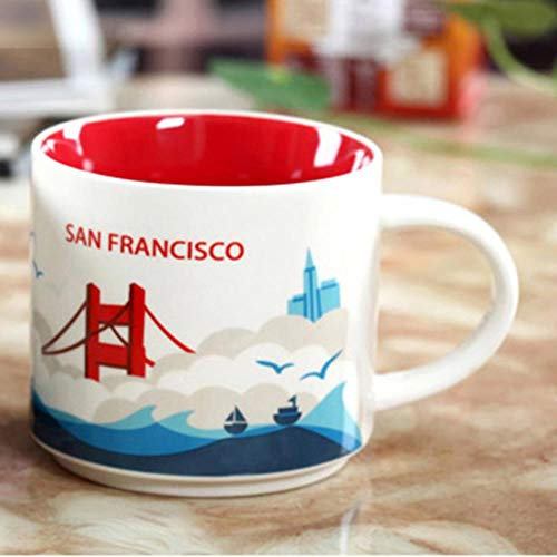 1 Tasse de Tasse de café City Pone City Bone Global Collection Céramique New York Los Angeles San Francisco Dallas Toronto City Mug, P