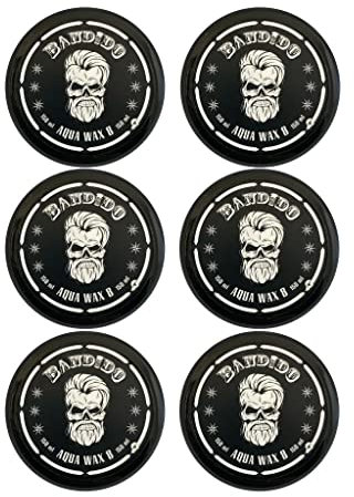Bandido Aqua Hair Wax Nr.1-8 Matt Fiber Haarwachs Haar Styling Wachs Herren Haargel 150ml Gel Wax Haarwax Matte Look natürliches aussehen Starker Halt für jedes Styling Friseur bedarf (6x, Nr.8)