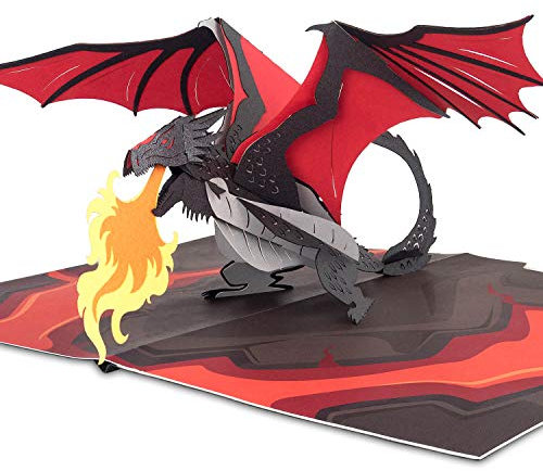 papercrush® Pop-Up Karte Drache - Besondere 3D Geburtstagskarte für Jungs, Sohn und Patensohn, Einladungskarte für Kindergeburtstag mit Drachenmotto, Glückwunschkarte für Kinder (Jungen und Mädchen)