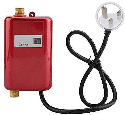 Mini Instant Water Heater, 3000W Electric Tankless Instant Hot Water Heater, 220V Under Sink Water Heaterfor Sink Tap Bathroom Kitchen Washing (Red)