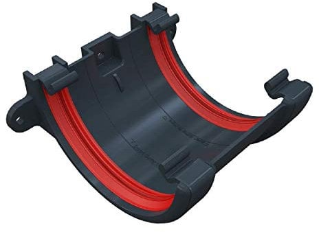 Anthracite Grey Round Gutter Union Joint, Freeflow 112mm Rain Water Systems