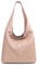 OBC Made in Italy Damen Leder Tasche Shopper Schultertasche Umhängetasche Handtasche Beuteltasche Hobo Bag Ledertasche Nappaleder (Antikrosa)