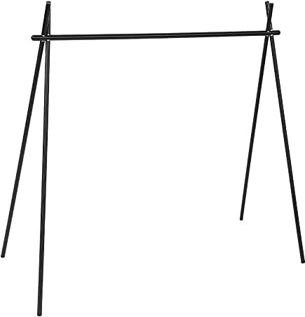 Keenso Black Aluminum Alloy Camping Hanging Rack, Folding Tripod Structure with Storage Bag, Approx. 101 x 60 x 100cm / 39.8 x 23.6 x 39.4in, For Camping, Travel, Picnic