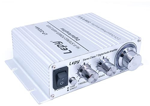 DollaTek LP-2024A+ Amplificateur de Puissance Stéréo Hi-FI Amplificateur Numérique 3A Puissance Compatible avec Ordinateur, Téléphones Mobiles ou Lecteurs MP3 DAC etc - Argent