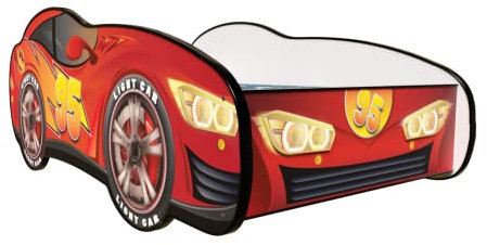 Topbeds Autobett, Cars, Auto-Bett, Kinderbett mit Rausfallschutz, Jugendbett, Babybett mit Lattenrost für Jungen & Mädchen, Super Heroes (Zygi, 160x80 cm)