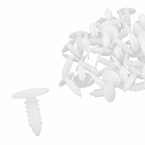 A ABSOPRO Boulon Rivets 5mm Trou Diamètre Fixation Clips Plastique Blanc (Ensemble de 40)
