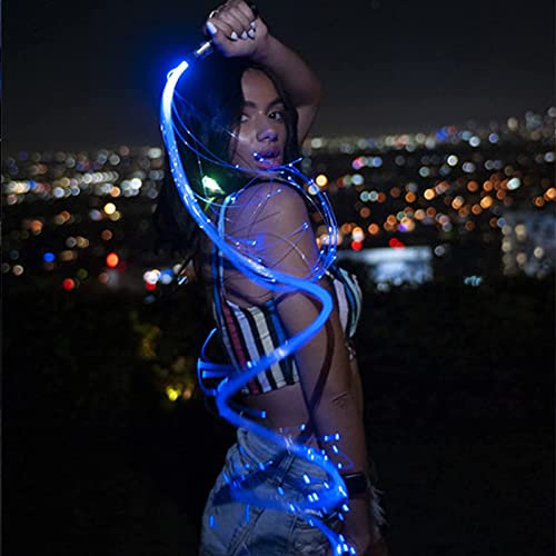 oiakus Fouet à Fibre Optique LED, Fouet de Danse à Fibre Optique de 1,8 m, Jouet Rave Super Lumineux pivotant à 360 °, Fouet Pixel pour la Danse, Les fêtes, Les événements Clubes