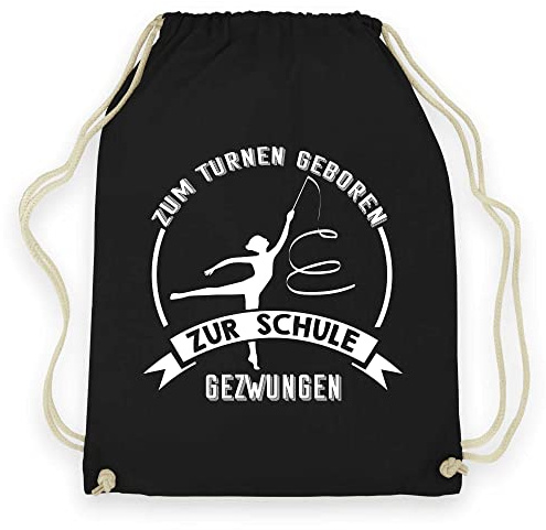 wowshirt Turnbeutel Gymsack Zum Turnen Geboren Zur Schule Gezwungen Turner Gymnast