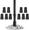 10pcs Puntas de Goma para Bastones de Trekking y Senderismo 12mm, Tapones de Goma para Bastones para Caminar, Trekking o Senderismo, Puntas para Bastones de Trekking con Anilla Metálica