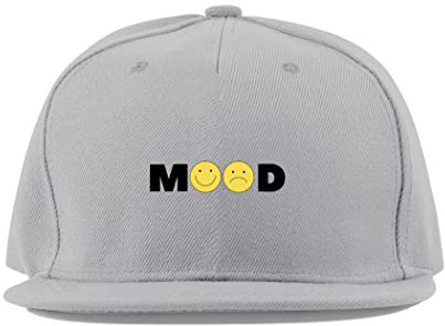 Maikomanija Mood Smiley Sad Face Cotton Flat Visier Full Cap Baseball Cap Trucker Hat Unisex Sport Atmungsaktiv, grau, One size
