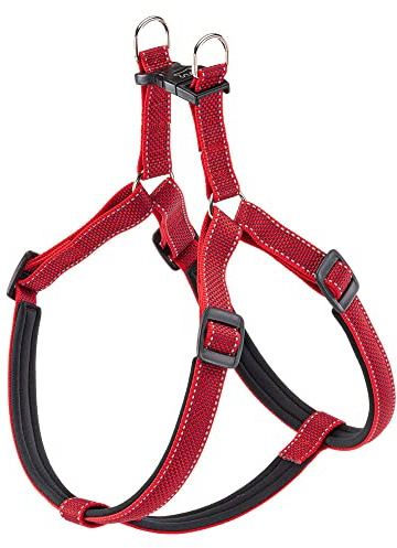 Pettorina per Cani Taglia Grande Riflettente DAYTONA DELUXE EXTRA LARGE, Imbottita, Rosso-Nero