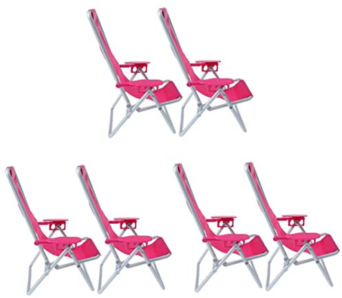 Toyvian 6 STK Mini-strandkorb Mini-hausstuhlmodell Lounge-Spielzeug Im Maßstab 1:12 Miniatur-möbelstuhl Simulation Strandkorb Faltbarer Strandliegestuhl Stühle Marionette Prinzessin Abs