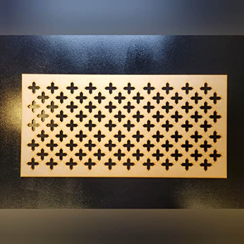 Seamless Pointed Cross grate Pattern Screen Radiator Cabinet wall Decorative Screening-grille- Perforated MDF panel (1200x600mm) 0132 (6mm thick MDF)