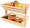 Creative Home Frutero Cesta de Frutas de Dos Niveles de Madera | 36x28x30 cm | Madera Aceitada | Soporte Universal Funcional para Almacenaje y Exhibición | Frutas Verduras Snacks | Cocina Comedor
