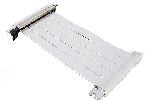 PCIE 4.0 X16 Extender Riser-Kabel, High-Speed-Flex, Doppelseitig, Umgedreht, 180 Grad, PCI-E-Anschlüsse, GPU-Grafikkarten-Verlängerungskabel für RX 7900 XT 7800 XT 7700 XT 7600 (Weiss)