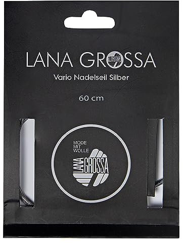 Lana Grossa Nadelseil Vario Edelstahl drehbar – 360° drehbares Seil – extrem flexibel & langlebig – nahtloser Übergang zur Nadel –