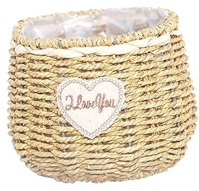 GANAZONO 1stk Blumenkorb Aus Stroh Geflochtener Pflanzenkorb Töpfe Für Zimmerpflanzen Korb Zum Flechten Von Pflanzen Geflochtenes Osterkörbchen Ostereier- Weben Materialien Gras