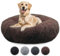 bluzelle Hundebett Große Hunde, 120cm Hundekissen Rund Donut Kissen Hundekorb Flauschig Plüsch, Ergonomisch Bezug Waschbar rutschfest Weich Kuschelig Kunstfell, Farbe:Coffee