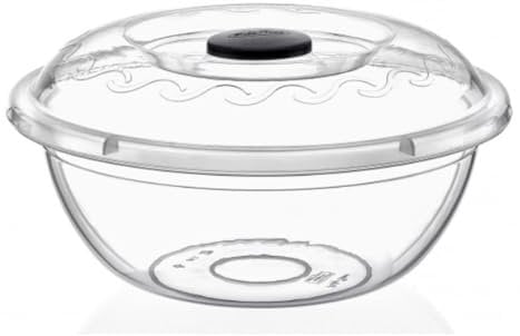 Best House | Clear Round Basin Bowl with Lids | 10 Litres | 1 Pc | Transparent | Salad Bowls | Plastic Food Storage Container With Lids (Pack of 1)