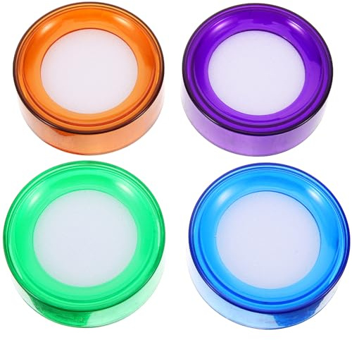 Contenitore per Contare Banconote, 4 Pezzi, Spugna | Contenitore Umidificante per Dita, Plastica e Spugna, Aiuta Conteggio Rapido, per Banconote e Film Colore Casuale