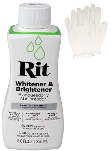 Rit Dye – Flüssige Stofffarbe zum Basteln, Kleidung und Dekor – 226.8 g Flasche – Aufheller & Aufheller (Handschuhe enthalten)