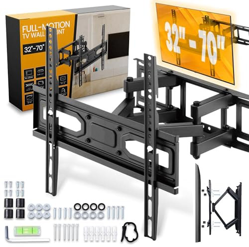 Supporto TV Parete Universale Orientabile Inclinabile da Monitor 32-70 Pollici Televisori LED LCD OLED Piatto e Curvo Braccio Girevole Estendibile Staffa Ultra Resistente 40kg VESA 400x400 mm