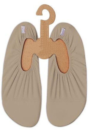 Slipstop Unisex Strandschuhe Aquaschuhe Schwimmschuhe Hausschuhe Beige für Strand Pool Surf Yoga Übung Fitness, rutschfest in Größe 35-36
