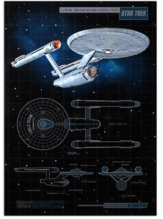 Displate Offiziell Star Trek MetallPoster Magnetische Befestigung Inklusive Lizenziert Bilder Hochwertiges Poster Various U.S.S. Enterprise NCC-1701 Poster 45 cm x 32 cm