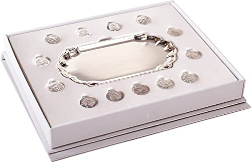 Estuche de Arras Matrimonial con Bandeja Plateada. Con Opción de Grabado Personalizado. (04068)
