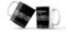 KAWAINK Amsterdam, design noir, tasse blanche (design noir - tasse blanche)