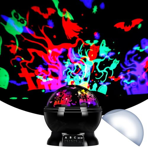 Rossesay Halloween Projector Lights Indoor Halloween Scene LED Light Spooky Ghost Decorative Halloween Night Light Projector Lighting Projectors Lamp for Halloween Party Holiday Decor(Pumpkin)