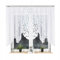 Gardinen Vorhangen Weiß 250x130 cm (BxH) Pola Kurz Jacquard Gardinen mit Kräuselband Scheibengardine Wohnzimmer Vorhänge Florales Motiv Küchengardinen Stores Gardinenschals Kurzstores