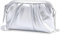 VASCHY Clutch Damen, Mode Handtasche Umhängetasche Schultertasche ELegant Leder Wristlet Clutch Crossbody für Hochzeit Freizeit Party Silber