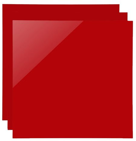 SCULPFUN Lot de 3 plaques acryliques opaques rouges pour gravure au laser, 30 x 30 cm, personnalisables, pour décoration de la maison et du bureau, 3 mm d'épaisseur