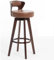 Barhocker aus Holz, 360° drehbar, mit Rückenlehne und Fußstütze, 73,7 cm, für Küche, Esszimmer, Pubs, Club, Bistro, Café, Zuhause, Barstuhl (braun)