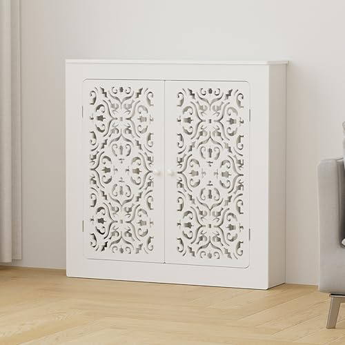 Cache-radiateur 100 x 90 x 15 cm pour la maison, housse de chauffage en bois, armoire de rangement, cache-radiateur au sol pour chambre à coucher et salon
