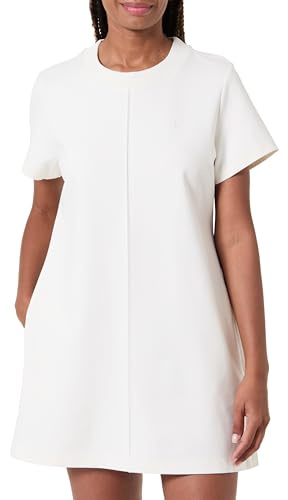 Calvin Klein Damen T-Shirt Kleid Punto Milano Kurz, Beige (Tofu), S